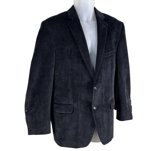 Calvin Klein Men 42R Black Corduroy Sport Coat Double Vented Timeless Minimalist - Picture 5 of 16
